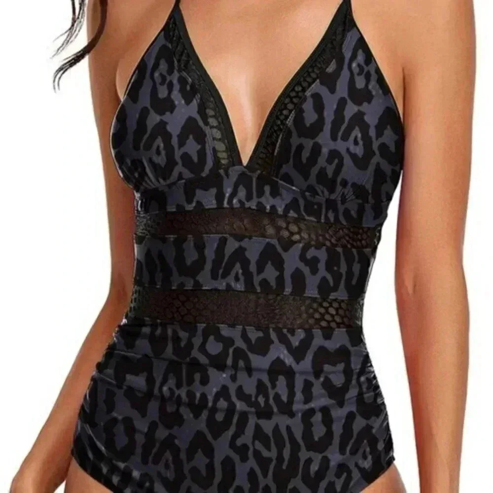 Swimsuit one piece leopoard animal print Size Med SIze M Never worn